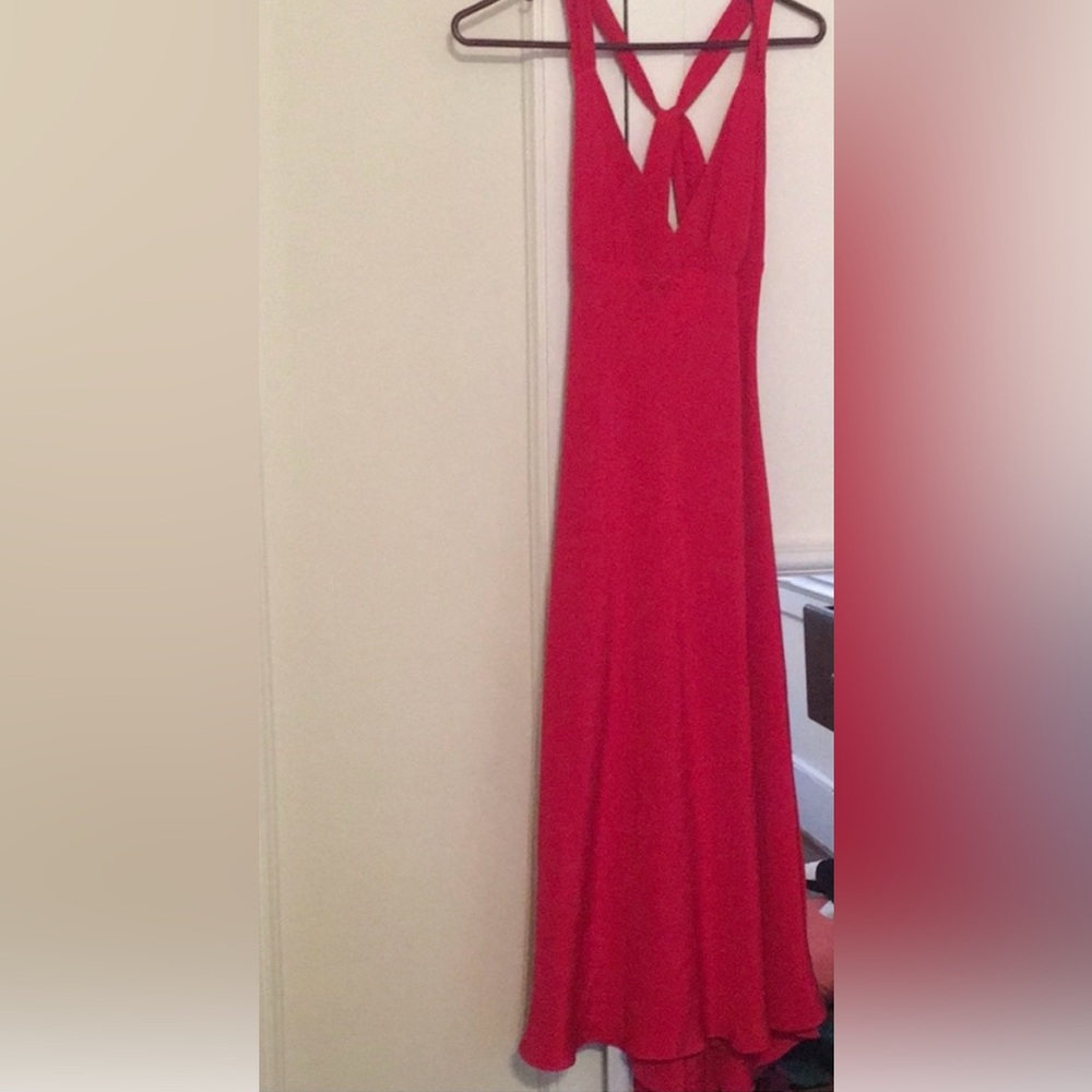 J. Crew Red Silk Cross-back Formal Dress Size 0